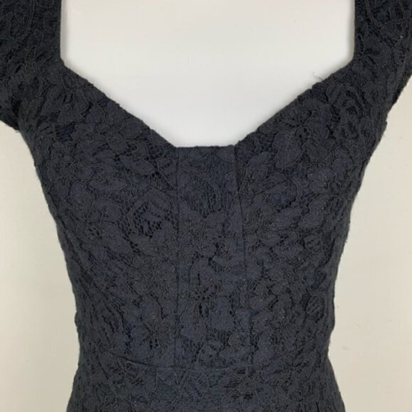 Diane von Furstenberg Dress 10 Katrina Lace Black Cocktail Luxury Event Wedding - Picture 6 of 11